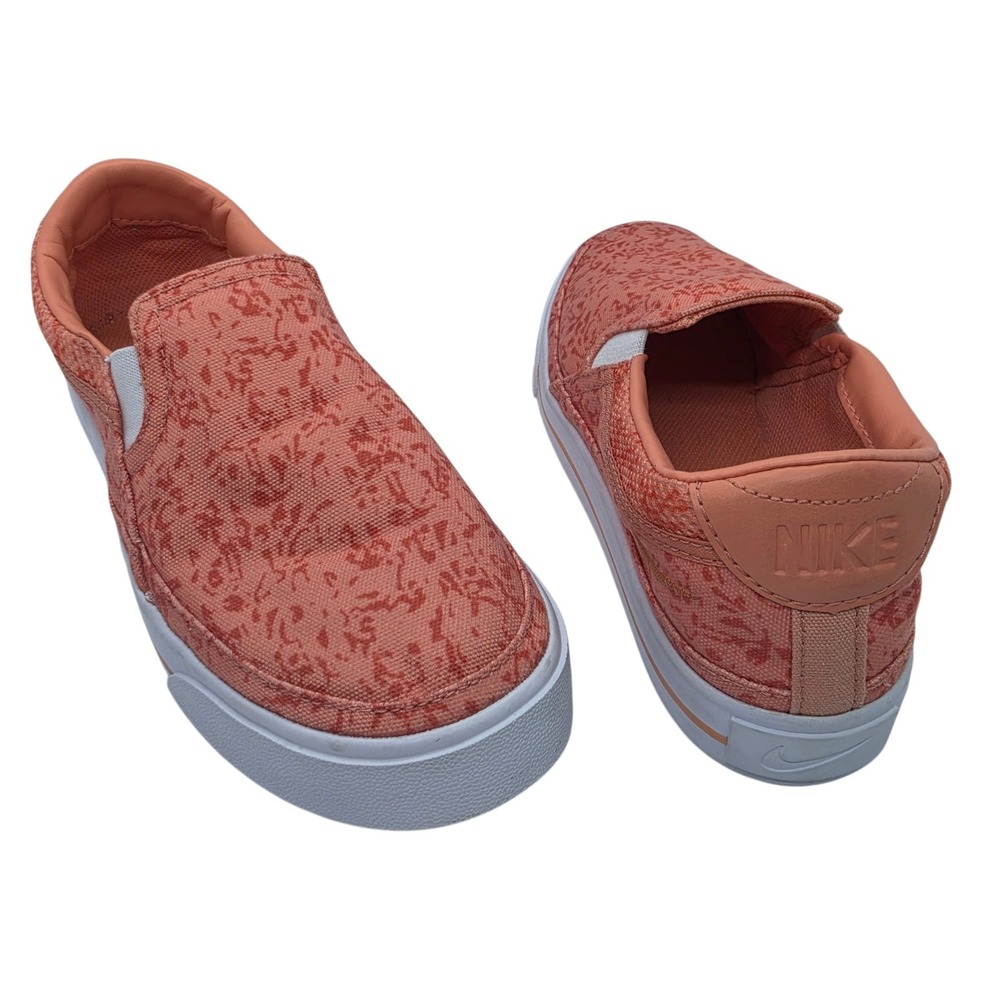 Nike Court Legacy Slip On Print Women's Size 5 Coral Pink Shoes‎ CZ1752-800 Low
